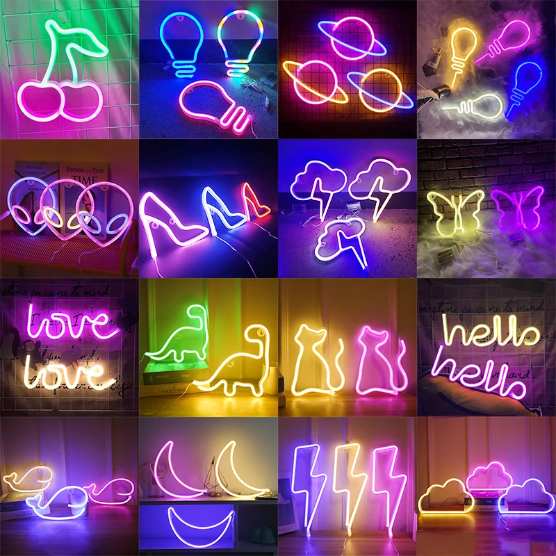 Светодиодный неоновый светильник настенный для комнаты дома вечерние вечеринки