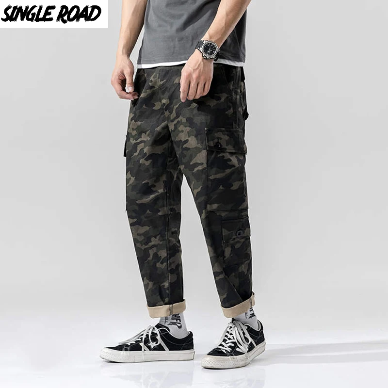 Мужские брюки карго SingleRoad модные камуфляжные в Корейском стиле Японская уличная