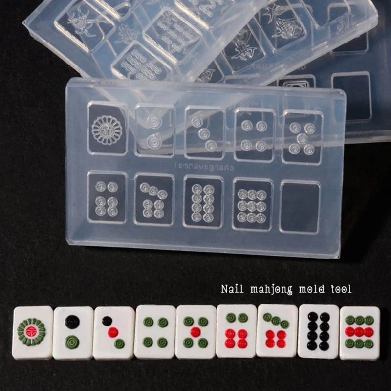

Super Mini Chinese Mahjong Earrings Pendant Resin Mold Silicone Get Rich Mahjong Nail Mould Mahjong Resin Craft Tools