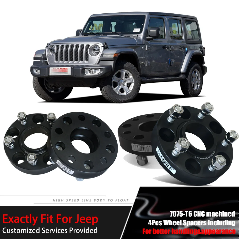 

Teeze 4pcs 5X127 71.6CB 25mm Thick Hubcenteric Black Color Wheel Spacer Adapters For Jeep Commander/ Wrangler