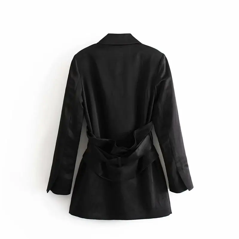 Star firefly solid color one buckle belt satin suit female silk satin texture casual suit elegant office business women