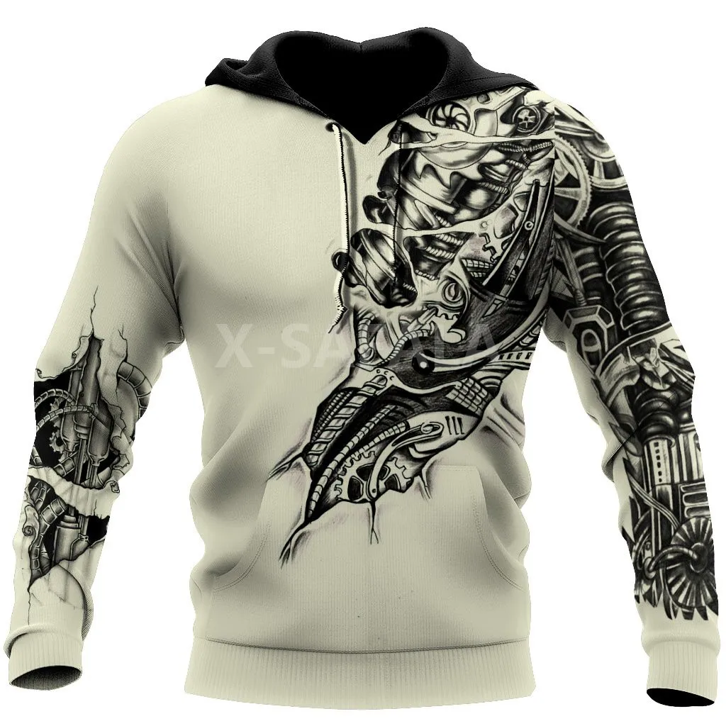 

Black Mechanic Tattoo 3D Print Hoodies Man Women Harajuku Zipper Pullover Sweatshirts Casual Tracksuit Unisex Zip Up Jackets
