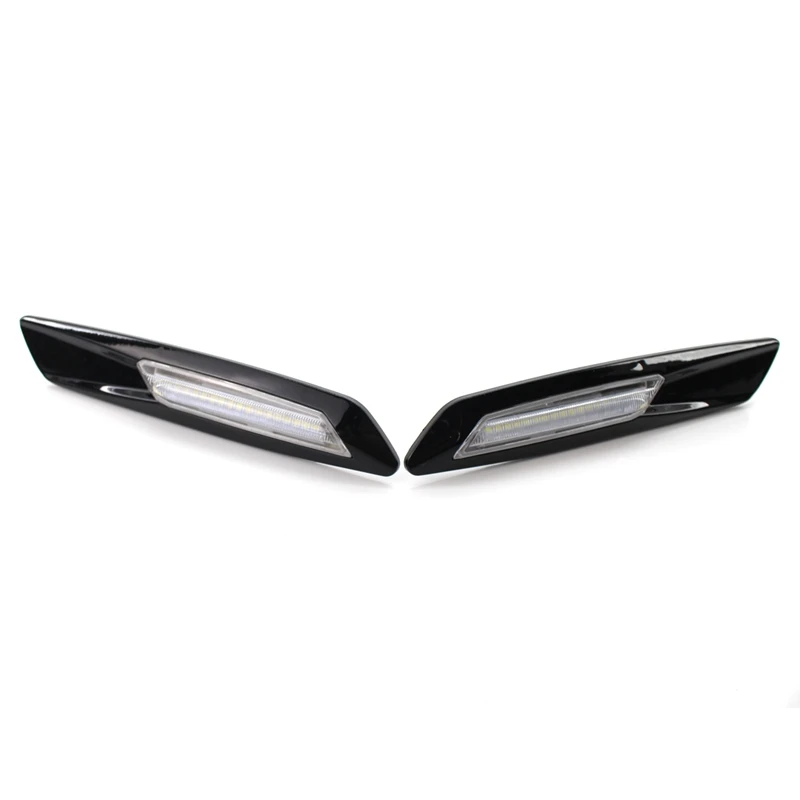 

2Pcs White LED Side Marker Turn Signal Light For-BMW 1 3 5 Series E81 E82 E87 E88 E90 E91 E92 E93 E60 E61, Black