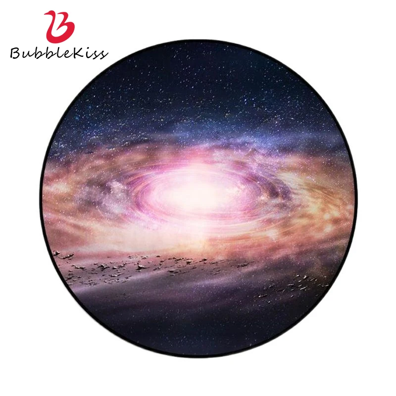

Bubble Kiss 3D Printing Round Carpets Planet Space Universe Pattern Floor Mats Nordic Style Kids Bedroom Decoration Area Rugseat