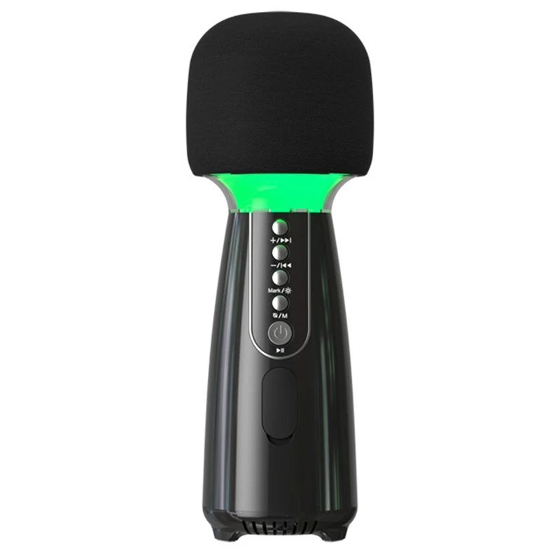 

Wireless Bluetooth Karaoke Microphone Dynamic Microphone with Colorful Lights Portable Singing Speaker