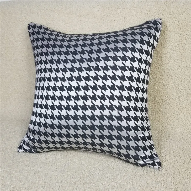 

Modern Woven Geometry Home Decorative Black· Grey Houndtooth Pillow Case woven Sofa Chair Cushion Cover 45x45 cm 1pc/lot 2 types