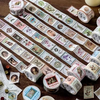 mohamm vintage stamps series color washi masking tape release paper stickers scrapbooking stationery decorative tape