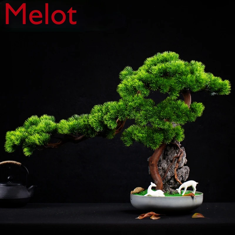 

Tree Rock Root Carving Crafts Artificial Greeting Pine Office Living Room Desktop Modeling Bonsai