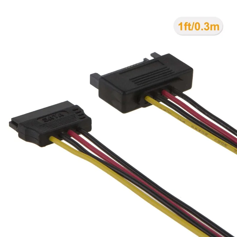 Кабель питания SATA [5 Pack] 12 дюймовый 15 Pin Male к Female Cable| |