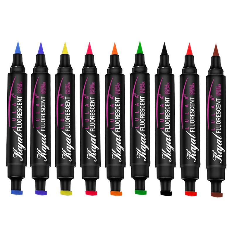 

Fluorescent Waterproof Liquid Eye Liner Long Lasting Smudgeproof Quick Dry Double Head Liquid Eyeliner J9