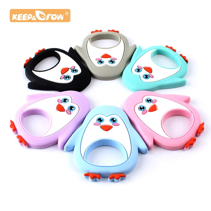 Keep&Grow 1 шт. Пингвин из силикона детский прорезыватель мультяшное животное