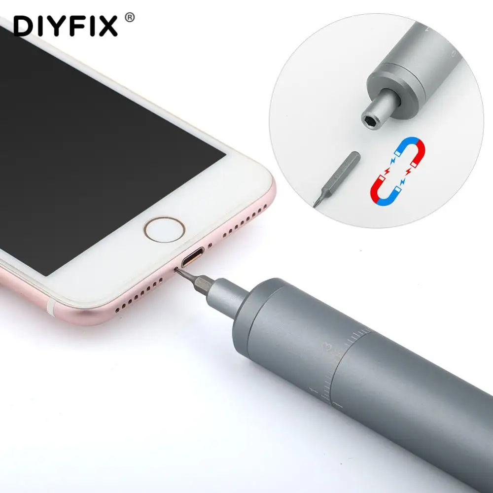 DIYFIX 20 in1 Portable Electric Screwdriver Rechargeable Cable Power With Screw Driver Kit LED Light Lithium Battery Repair Tool |