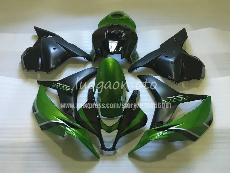 ABS Кузов обтекатели комплект для цвета: зеленый черный HONDA CBR600RR 2009 2010 2011 2012 09 10 11 12