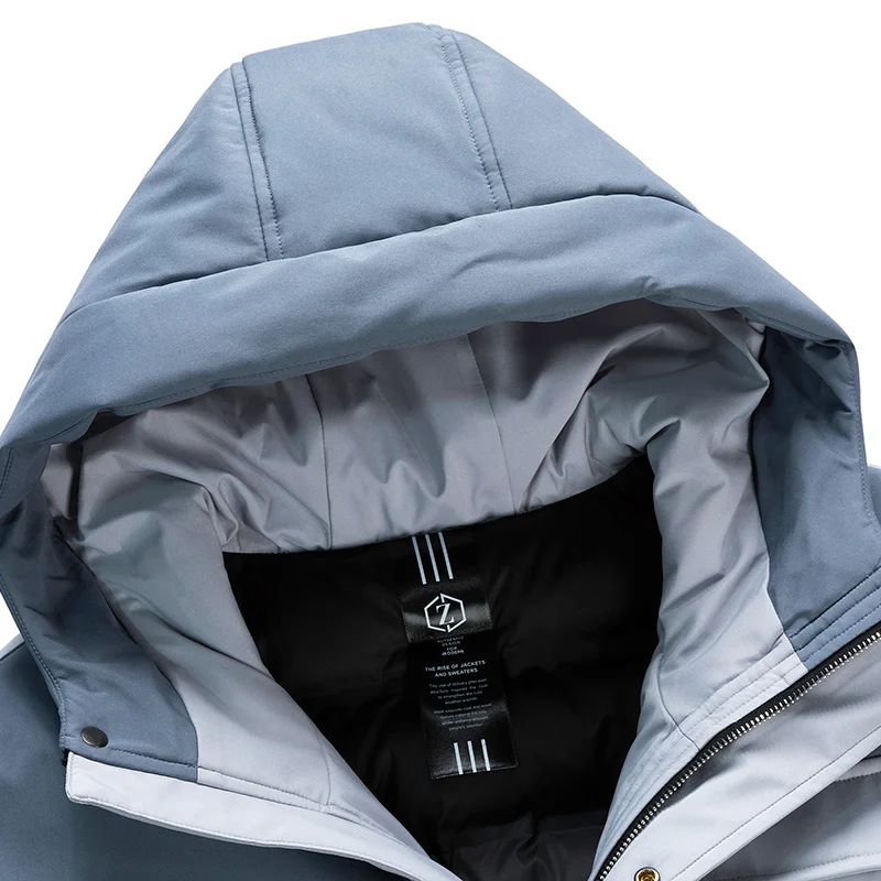 JUNGLE ZONE New Winter Warm Fashion Casual Coat Men Jacket Warm Windproof Hood Men Parkas High Quality Coat 8335