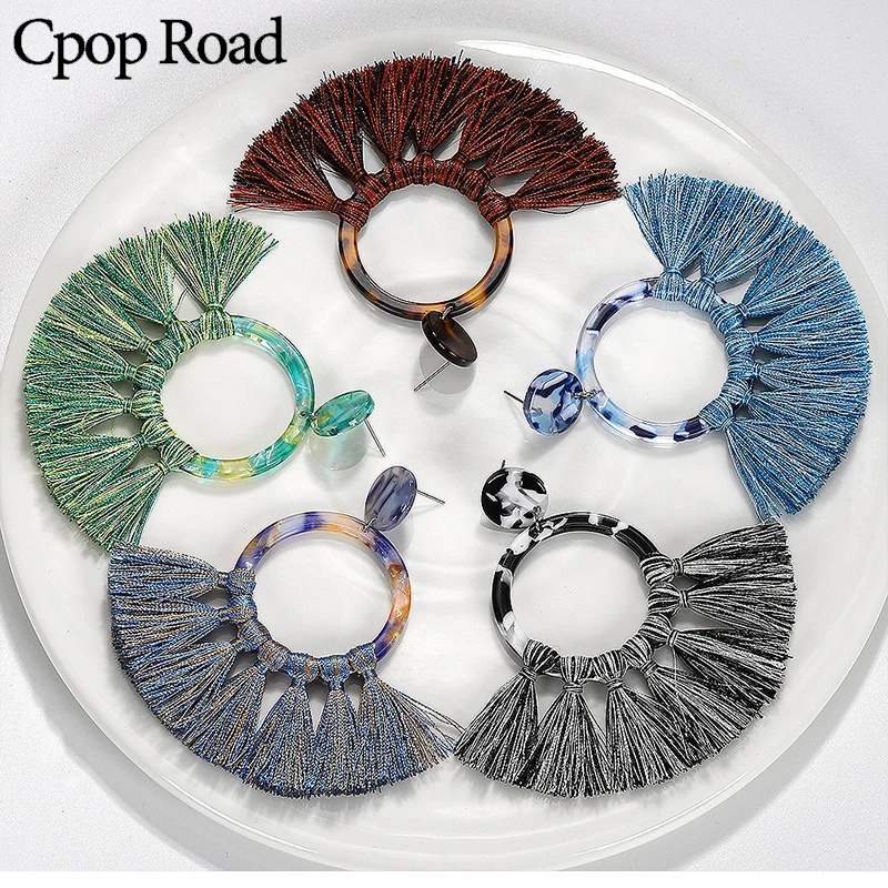 Женские винтажные серьги кисточки Cpop ручной работы в стиле бохо этнические с