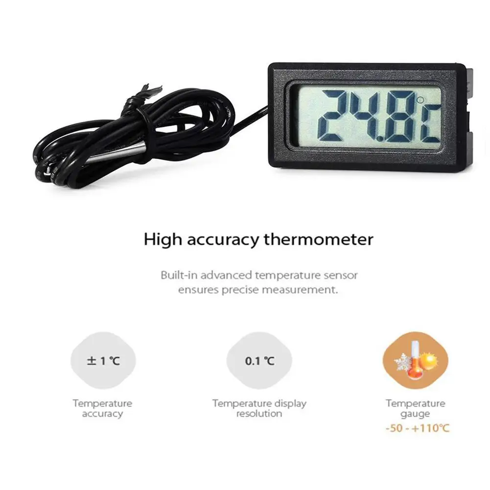 

Mini LCD Digital Thermometer Hygrometer Temperature Humidity Meter Instruments Cable Gauge Indoor Temperature Sensor Conven C4X8