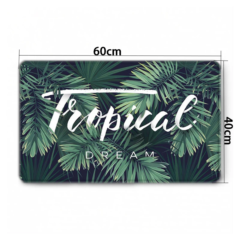Нескользящие коврики тропические растения Дверной Коврик Прямоугольник Спальня