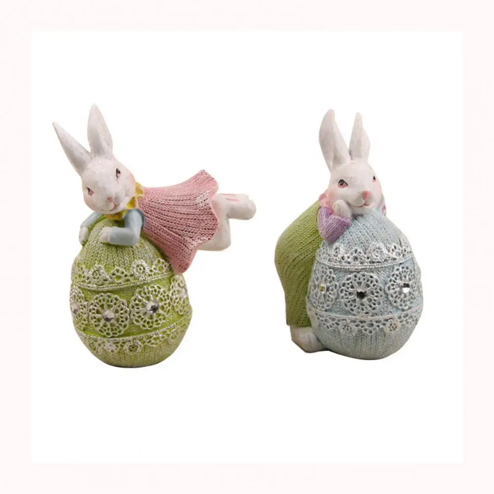 

Пасхальный кролик, кукла, милый внешний вид, Реалистичная смола, Настольная искусственная игрушка, кролик, куклы, Яркие фигурки животных, за...