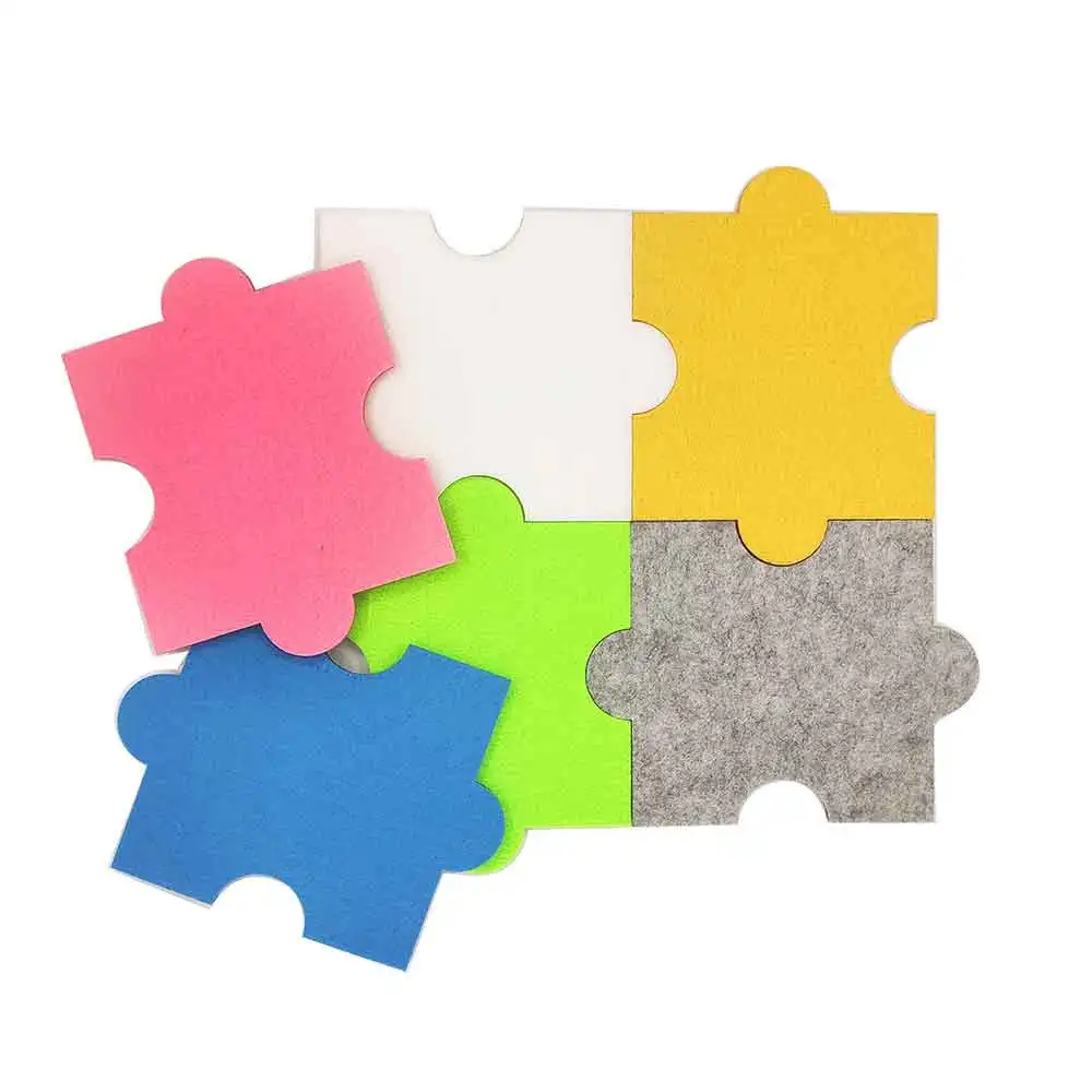 Colorful Puzzle Визуальный сенсорный пакет из 6 войлочных тканей шестиугольная чашка коврик для напитков подставки для пива кофе столовые приборы Подарочный стол Декоративные столовые принадлежности - Цвет: Colorful Puzzle
