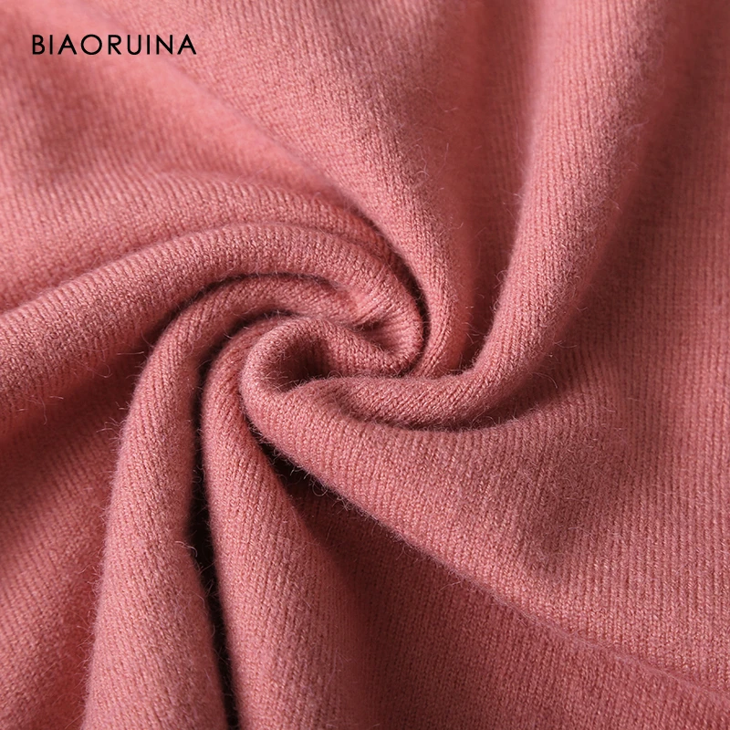 BIAORUINA женский свободный эластичный однотонный уличный свитер без рукавов Тонкий