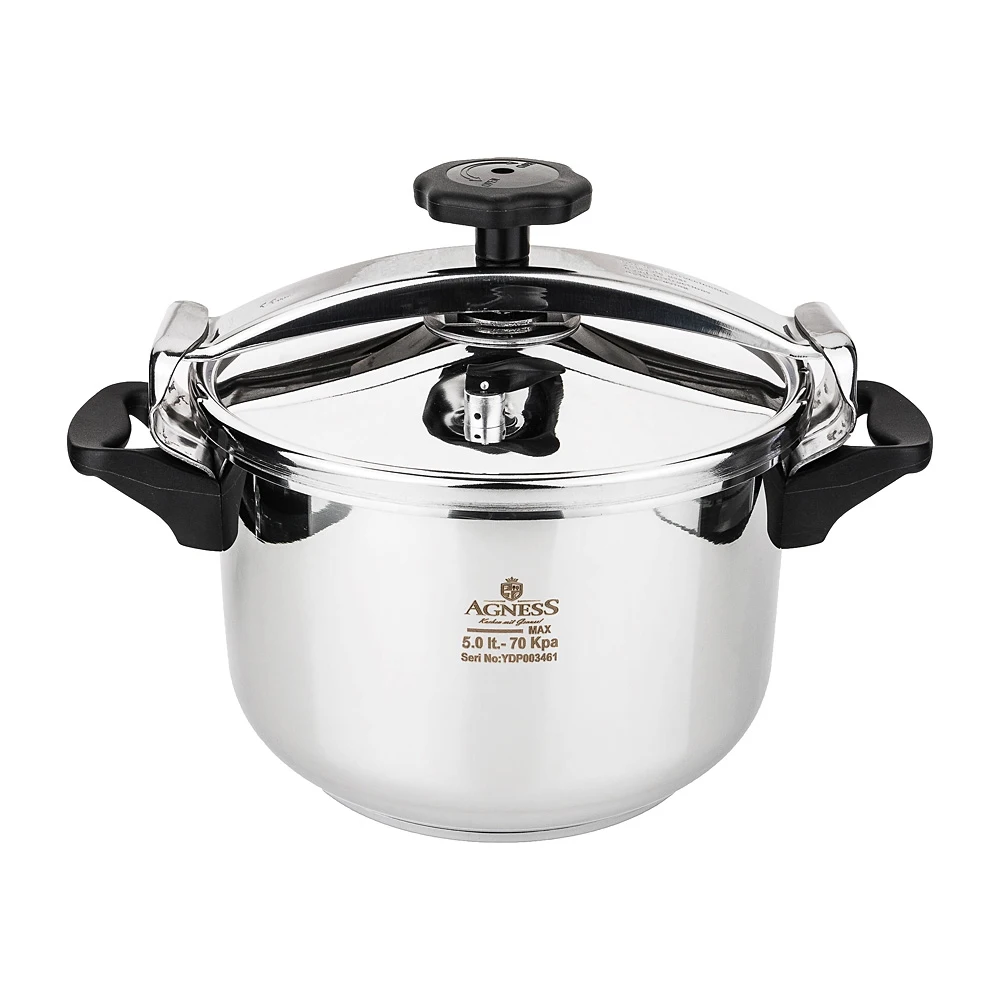 Pressure cooker Agness Professional Stainless Steel 18/10 5 L Kitchen supplies Cookers Cookware Dining Bar Home Garden Utensils for Tableware |