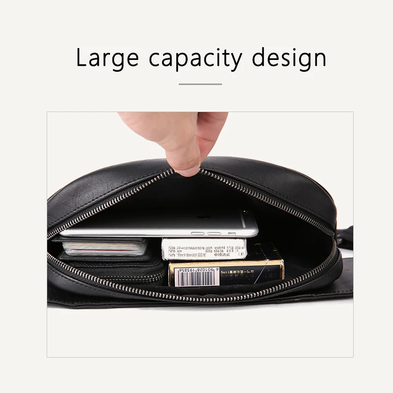 

Waist Bag Men Multi-pocket Casual Fanny Bag Money Phone Belt Bag 100% Genuine Leather Cowhide Shoulder belt pack