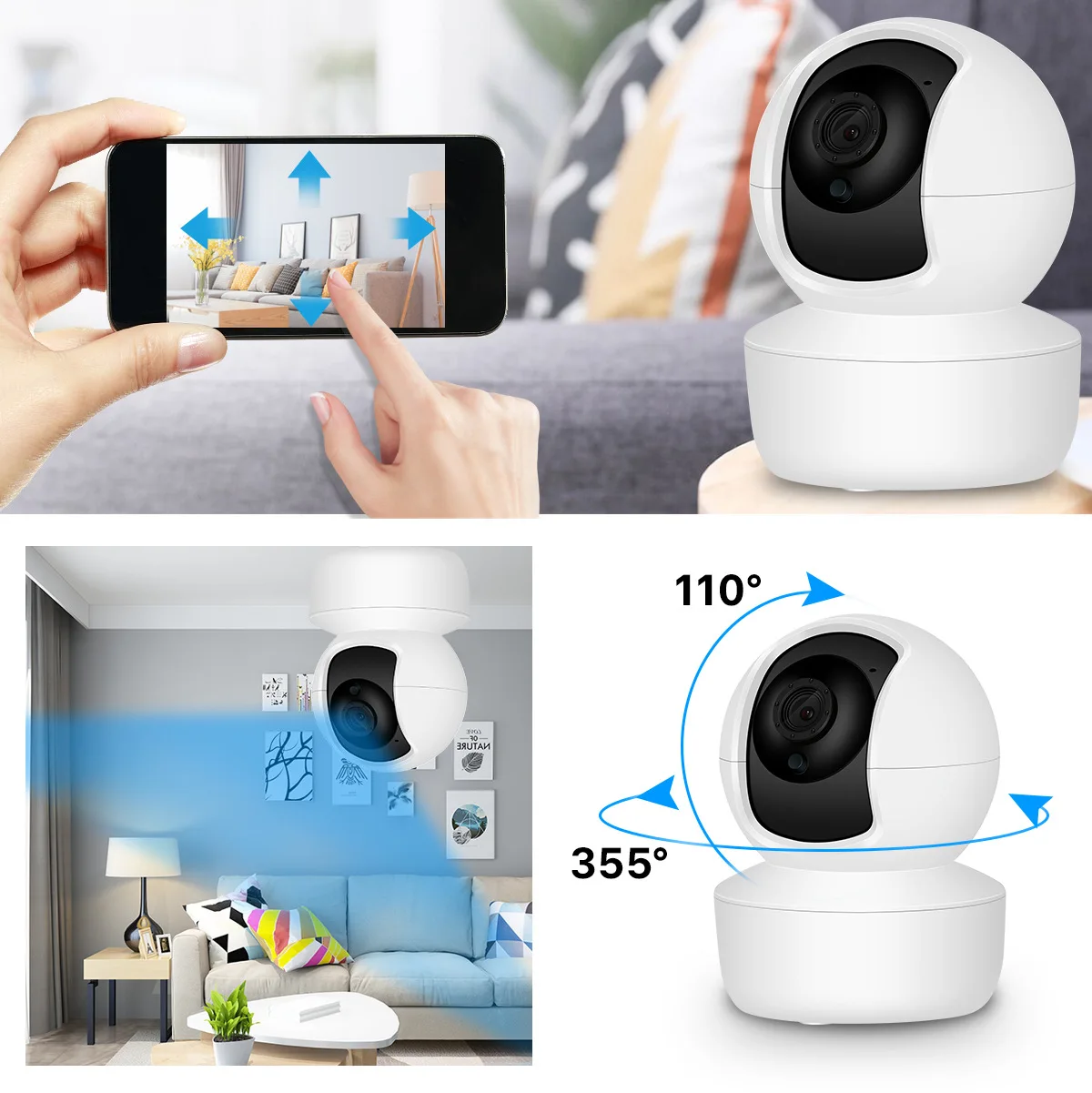 ICSEE Wi Fi Камера Ip 2MP домашней безопасности ИК Ночное видение P2P Беспроводной