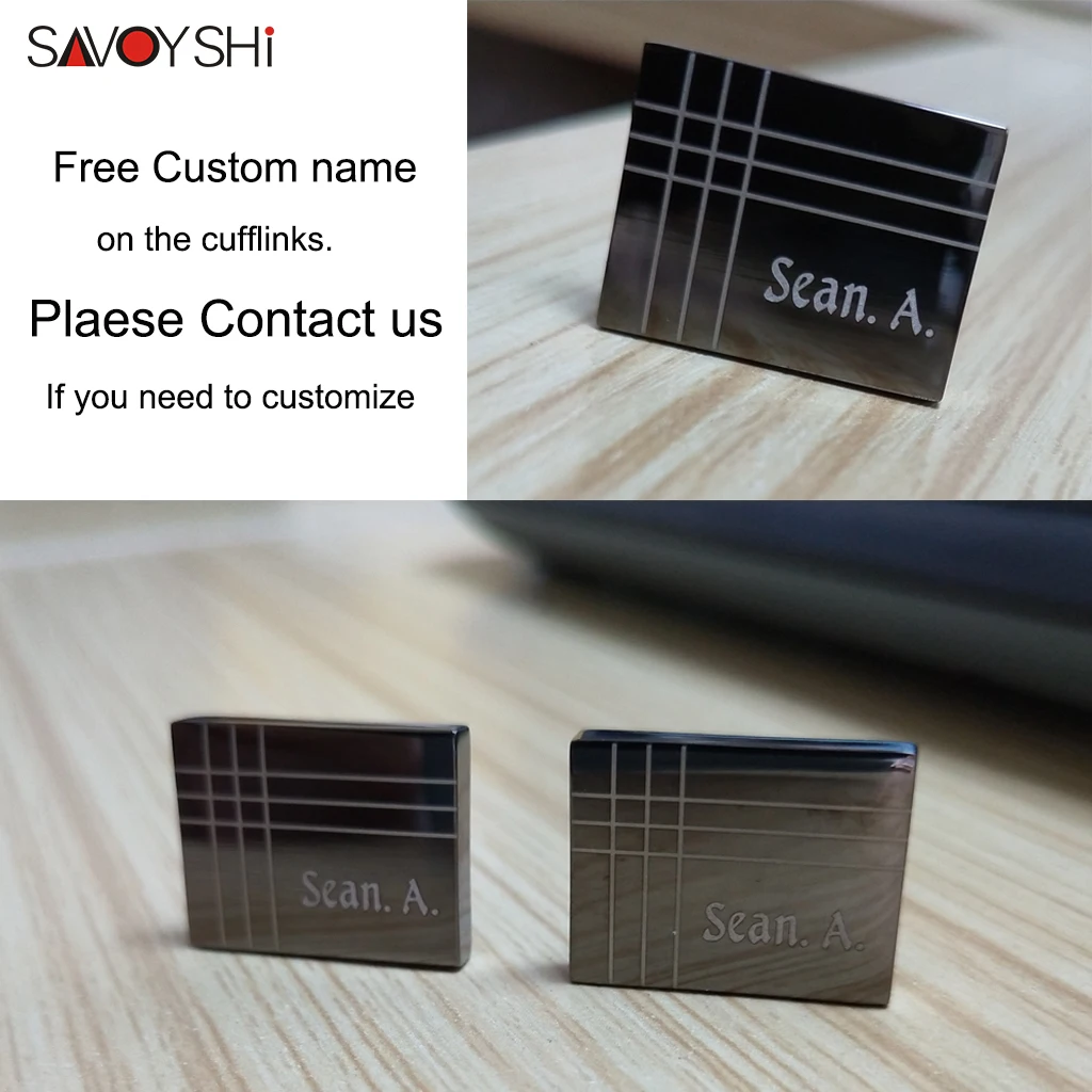 Классические черные запонки SAVOYSHI для мужской рубашки высокого качества