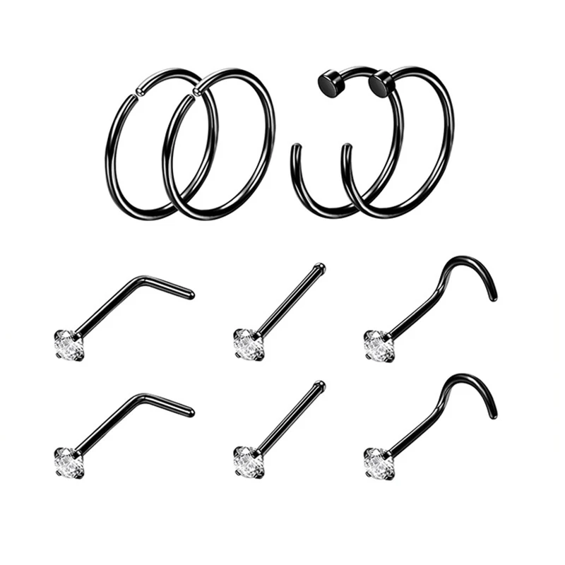 Серьги из нержавеющей стали с фианитами для пирсинга стильные украшения прокола
