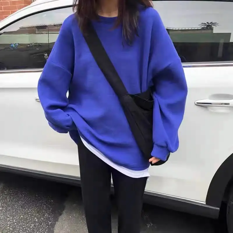 Свитшот женский голубой с имитацией двух предметов в Корейском стиле | Женская