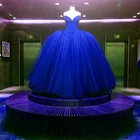 Полностью хрустальные бусины лиф-корсет королевский синий Свадебные платья Бальные платья индивидуальный пошив блестящее свадебное платье vestido de ren