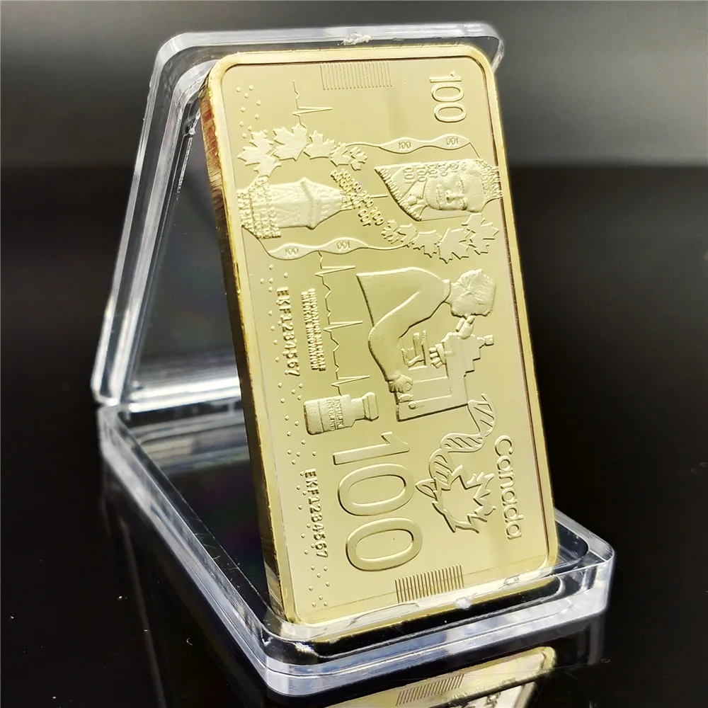 Канада 100 24k золотые банкноты домашние декоративные золотые поддельные бары Канада золотые банкноты подарок бар стоит коллекция