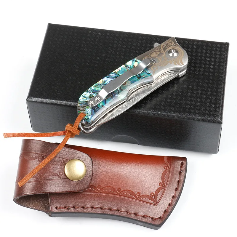 

Damascus Steel Outdoor Folding Knife Sour Branch Wood Tactical Camping Hunting Hiking Survival Self Defense Gift Collection EDC