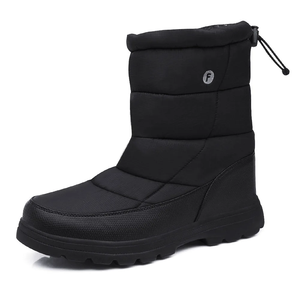 

Boots Men Snow Boots 2021 New Black Waterproof Men Winter Boots Plush Very Warm Non-slip Outdoor Cotton Shoes Footwear