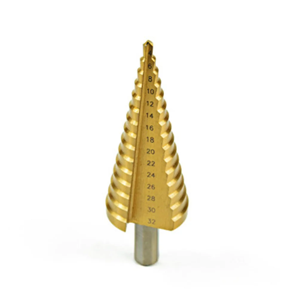 HSS 4-32 мм Покрытые титаном сверло-шаговик для сверления металла, высокоскоростной стальной деревянный отверстий резец конусный.