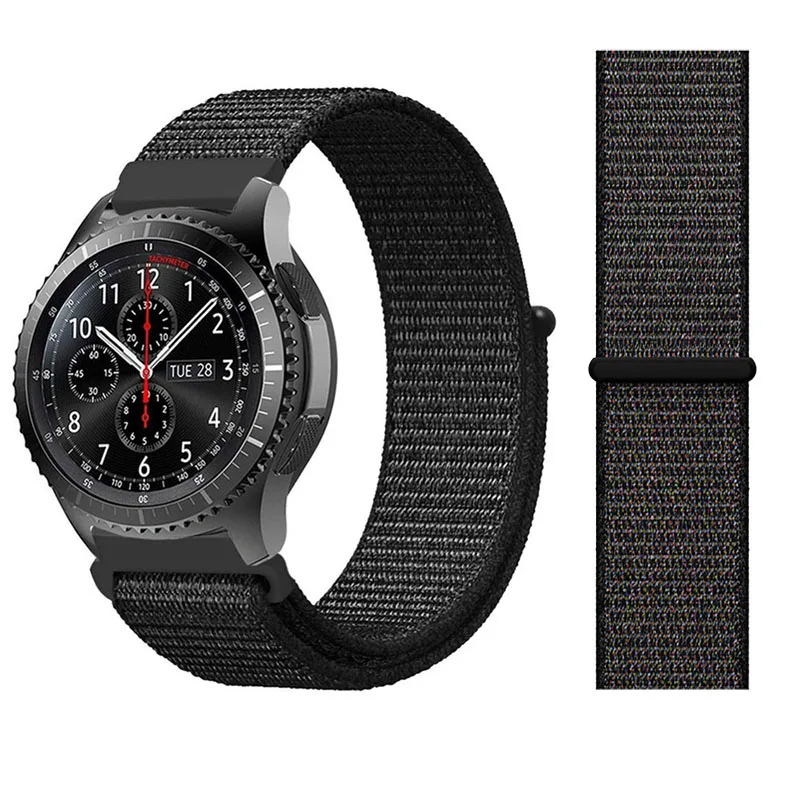 22 20 мм нейлоновый ремешок для часов для samsung Galaxy 42/46 мм gear S3/sport/S2 классический ремешок для часов нейлоновая Спортивная петля