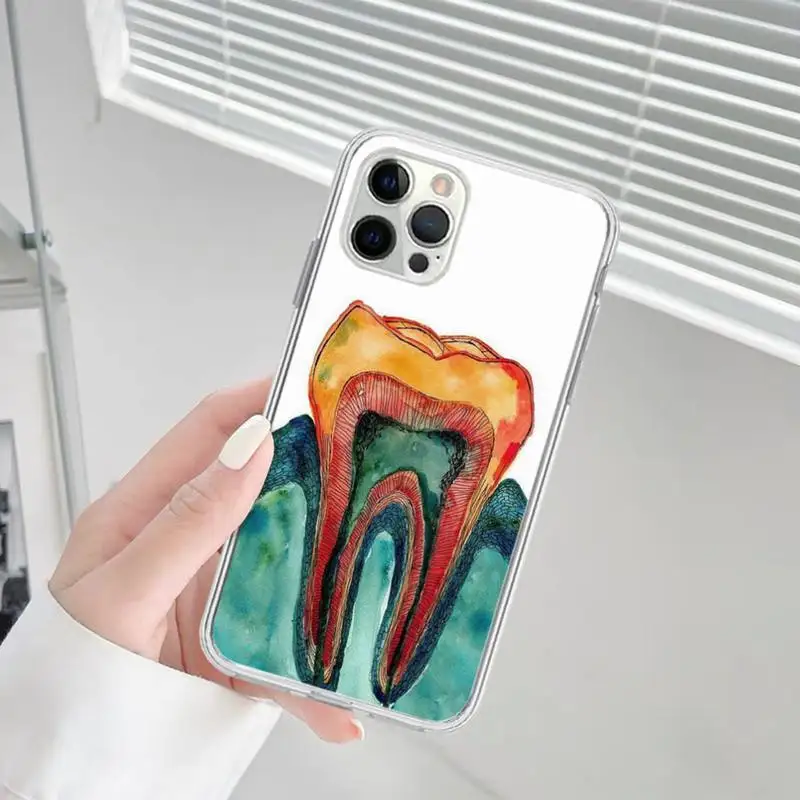 Чехол для телефона с рисунком зуба дантиста iPhone 13 12 mini 11 pro Xs max Xr X 8 7 6 6s Plus - купить