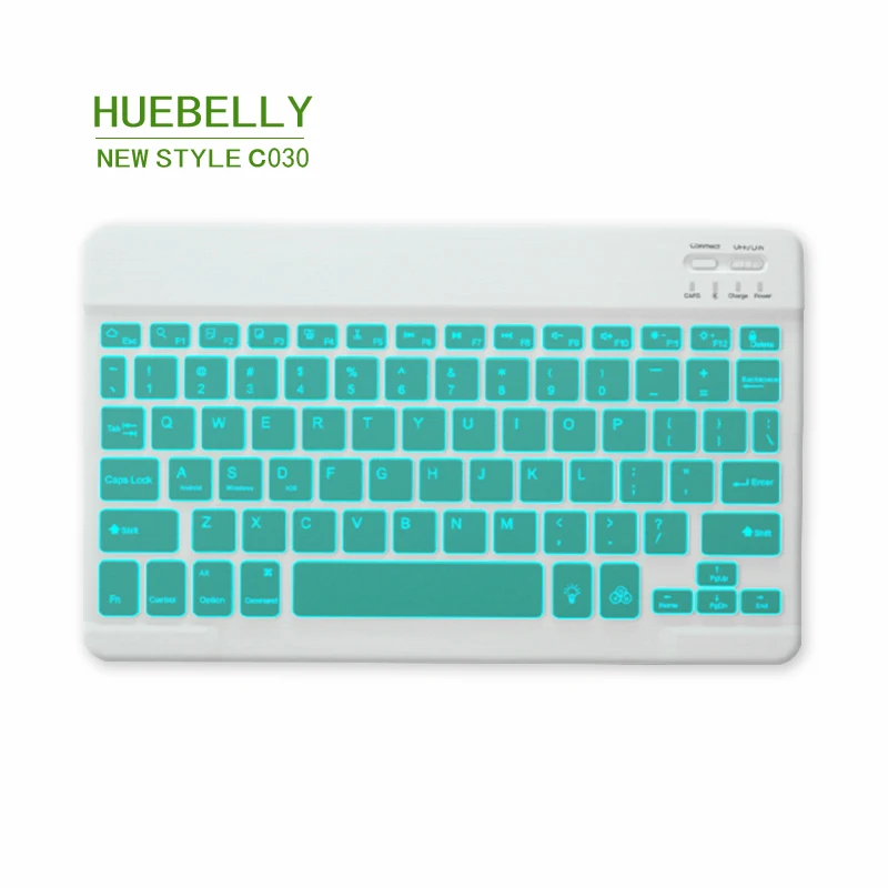 HUEBELLY C030 Беспроводная клавиатура для планшета Ipad Huawei Xiaomi Iphone Air 3 4 5 6 светодиодная