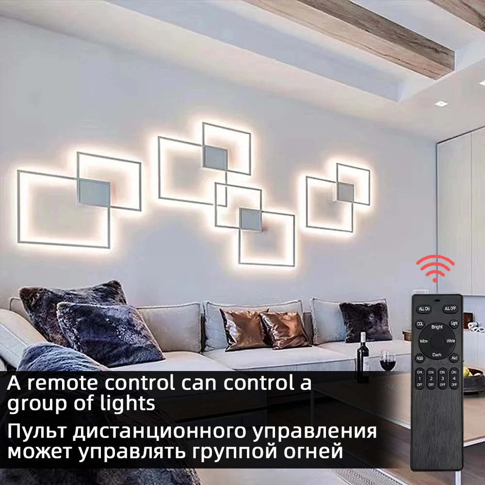 Новый дизайн настенная лампа для гостиной спальни фойе декоративная квадратная