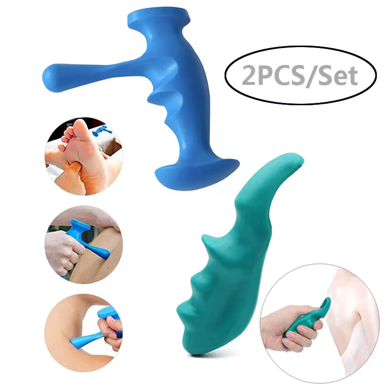 2Pcs Body Deep Tissue Manual Massage Tool Trigger Point Acupuncture Stick Thumb Saver Massager Foot Back Pain Relief Health