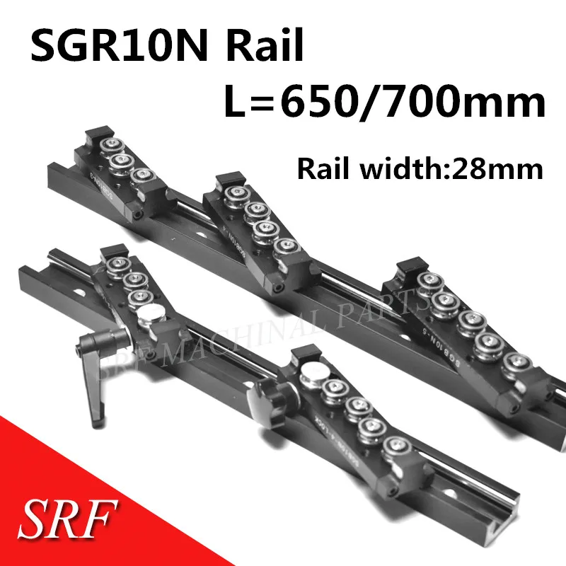 Линейная направляющая 28 мм ширина прямоугольный ролик длина SGR10N = 650/700 1 блок