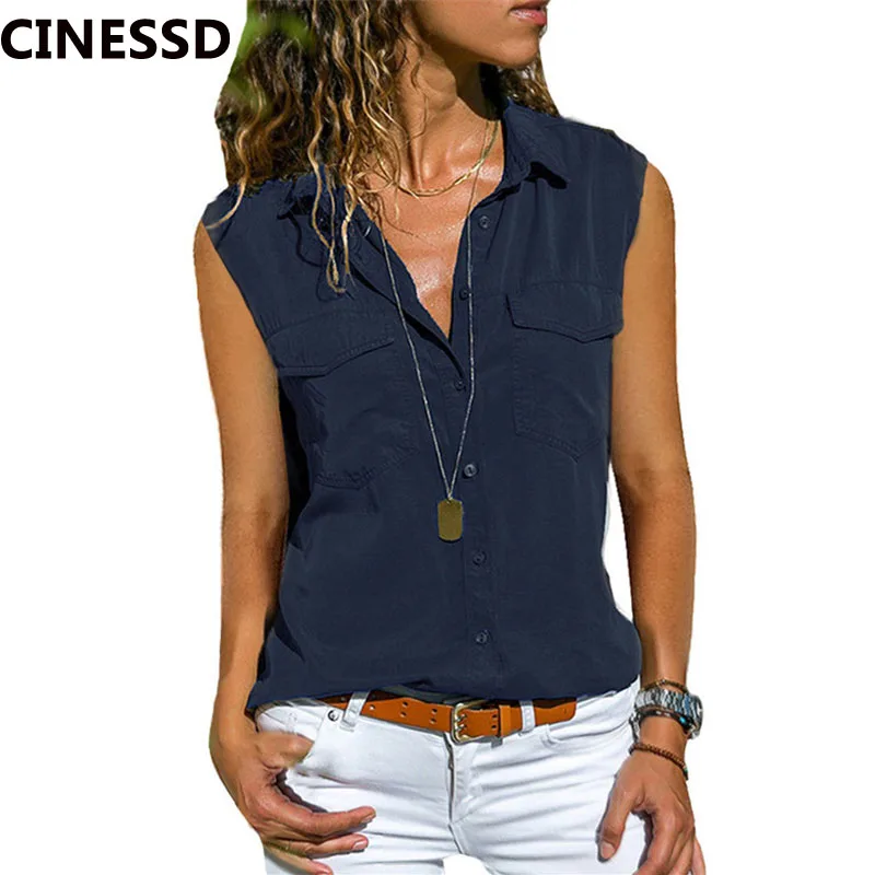 Женская футболка без рукавов CINESSD однотонный кардиган с отложным воротником