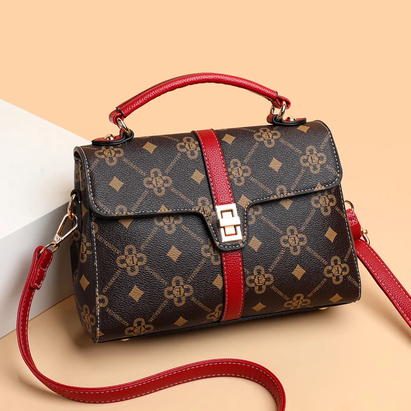 

Вместительная кожаная женская сумка-мессенджер на плечо с принтом, тоут, Роскошный дизайнерский саквояж, кошельки и сумочки