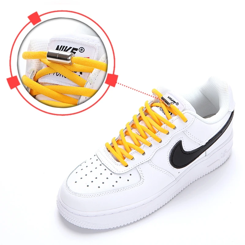 

1 Pair No tie Shoelaces Round Capsule Metal Lock Elastic Shoelace Suitable For All Kinds Of Shoes Accessories Lazy laces