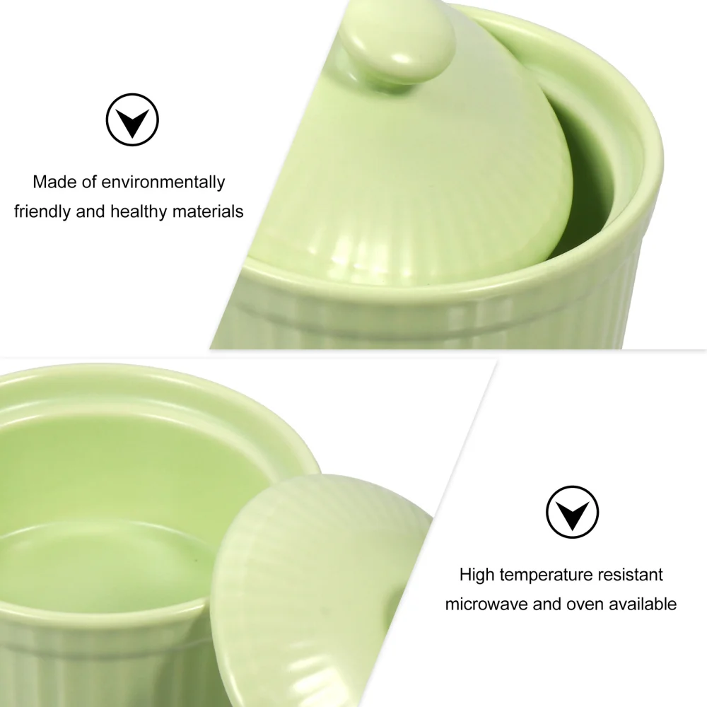 

1 Pc Ceramic Steaming Bowl With Lid Caramel Pudding Bowl Steamed Egg Bowl