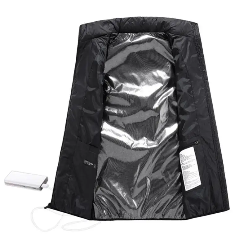 

2020 Hot Sale New Men Women Winter Jacket Electric Heated Vest USB Thermal Warm Feather Fabric Heating Vest