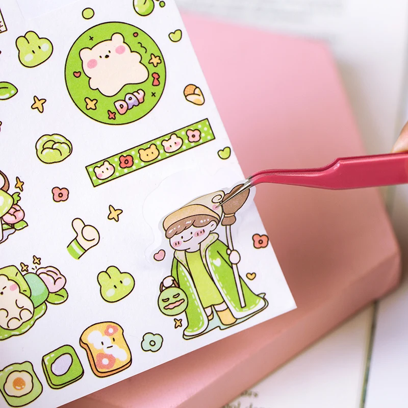 2022 Candy Color Stainless Steel Tweezers Macaron Tape Sticker Tool Journal Gadgets Simple Practical Office School | Канцтовары для