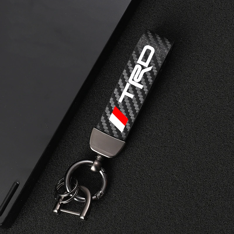 New Carbon Fiber Car Styling Keychain 4s Shop Fine Gift Key Ring For Toyota TRD VIOS Avensis Auris Hilux Corolla Camry RAV4 | Автомобили и