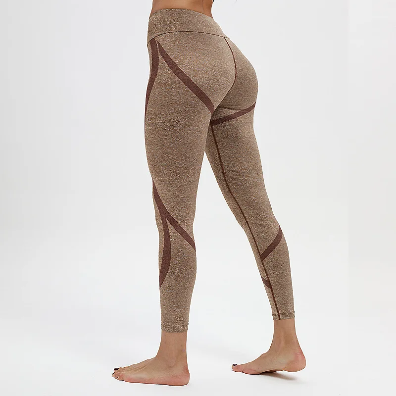 2020 Fashion High Waist Knitted Leggings Women Push Up Fitness Pants Patchwork Elastic Breathable Leggins Mujer | Женская одежда
