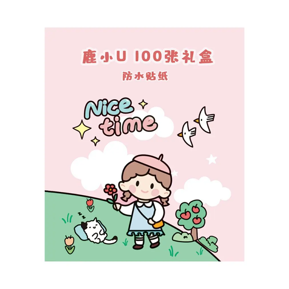 

100pcs Waterproof Transparent Stickers Cute Girl Mobile Phone Water Bottle Calendar Notebook Photo DIY Waterproof Stickers